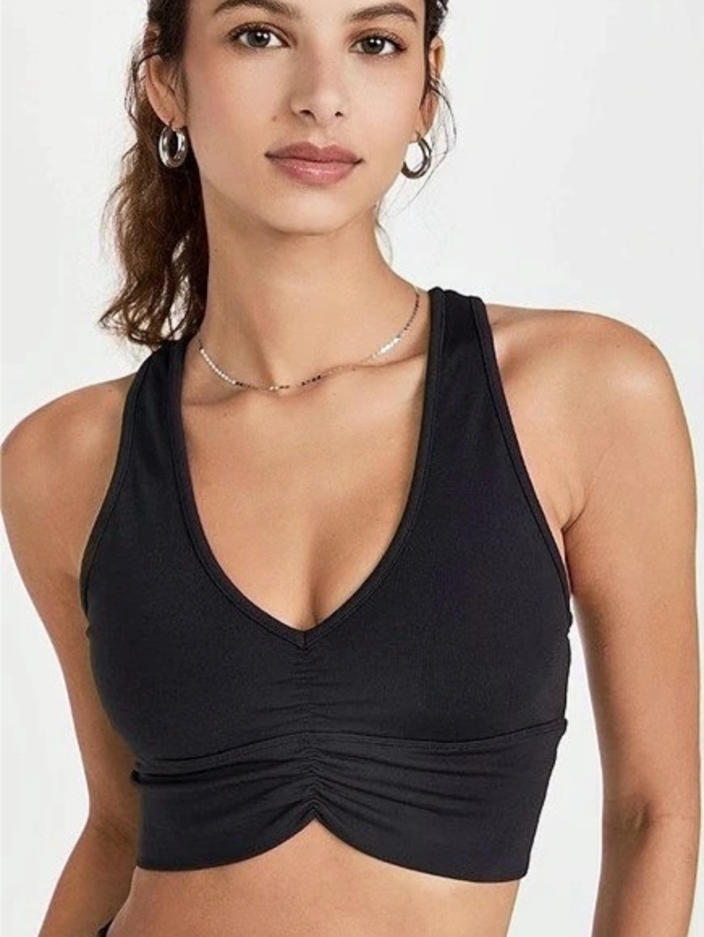 Alo Yoga Wild Thing Bra Black Racerback Airbrush Crop Top Sz S